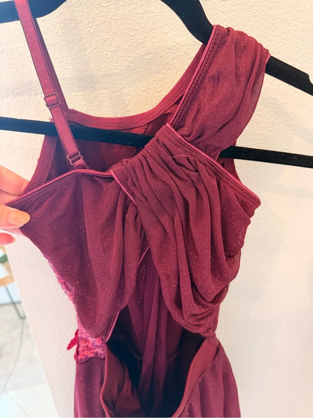 Revolution Dance Costume Girls' Burgundy Sequin Dress